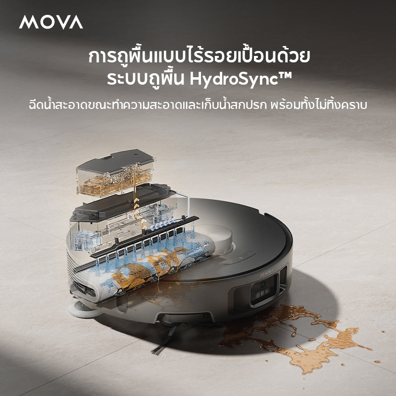 MOVA Z50 Ultra Robot Vacuum Mop หุ่นยนต์ดูดฝุ่น แรงดูด 19000Pa ทำความสะอาดด้วยน้ำร้อนหมุนเวียน สะอาดครบทุกมุม