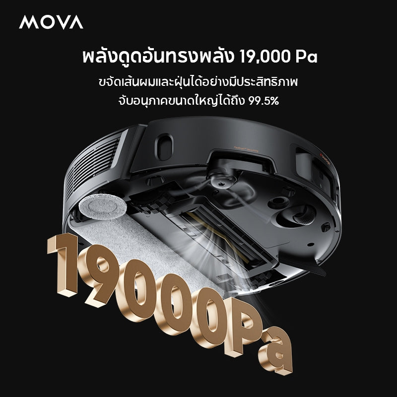 MOVA Z50 Ultra Robot Vacuum Mop หุ่นยนต์ดูดฝุ่น แรงดูด 19000Pa ทำความสะอาดด้วยน้ำร้อนหมุนเวียน สะอาดครบทุกมุม