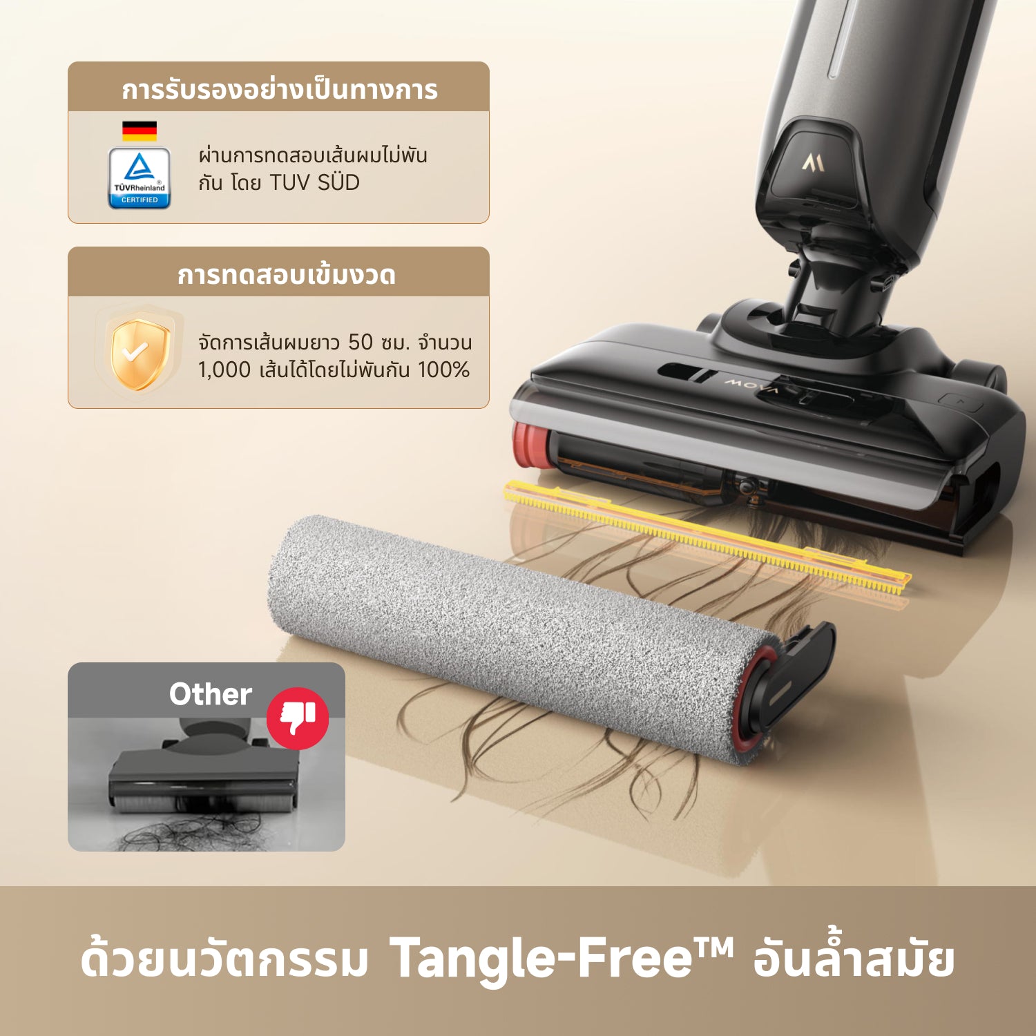 【NEW 2025】MOVA K30 Pro Wet and Dry Vacuum  เครื่องดูดฝุ่นถูพื้น แรงดูด 21kPa  เป่าแห้งด้วยลมร้อน 80°C   ราบพื้นได้ 180°