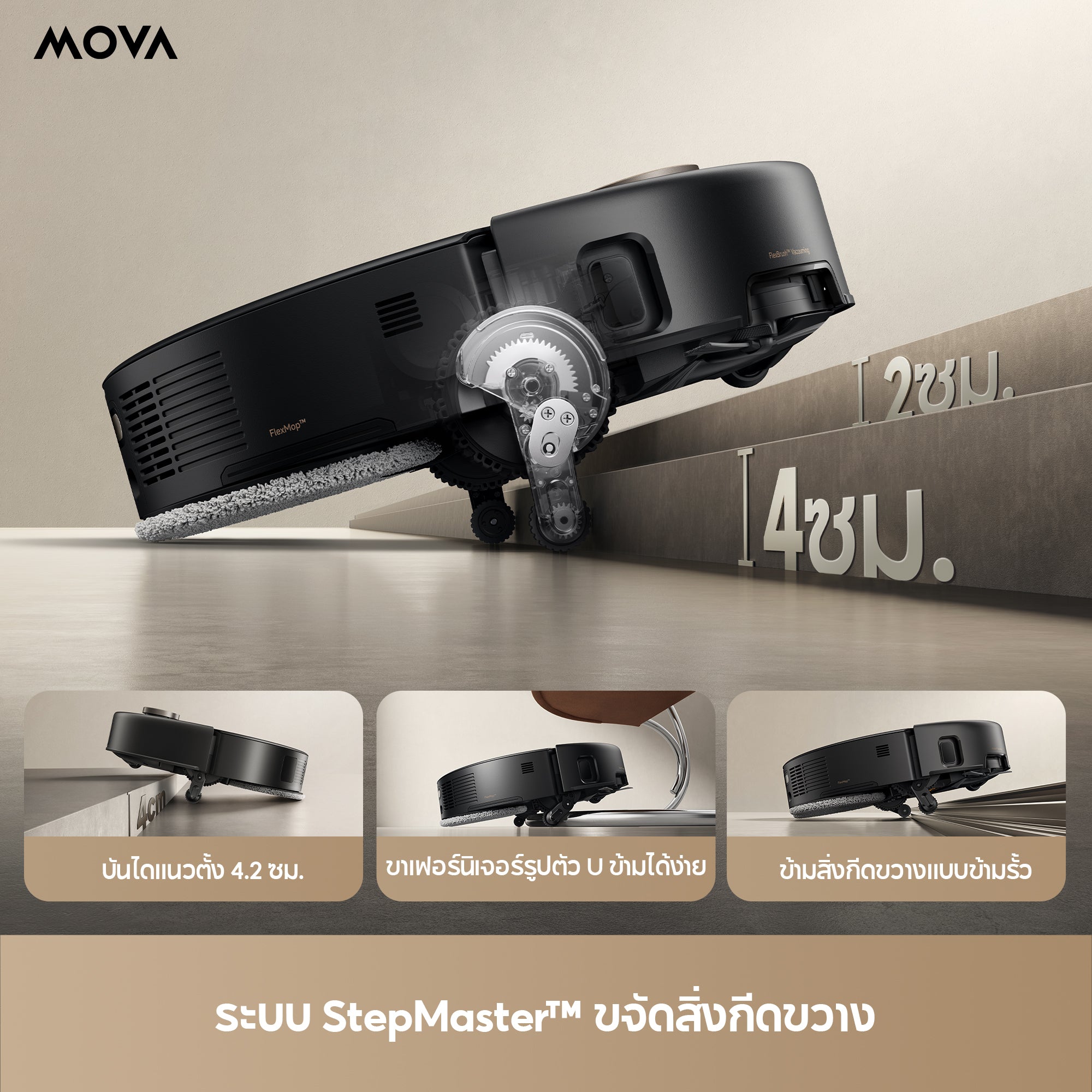 【NEW 2025】MOVA V50Ultra Robot Vacuum Mop หุ่นยนต์ดูดฝุ่นและล้างพื้น แรงดูด 24,000 Pa  การเป่าแห้งด้วยลมร้อน 60℃