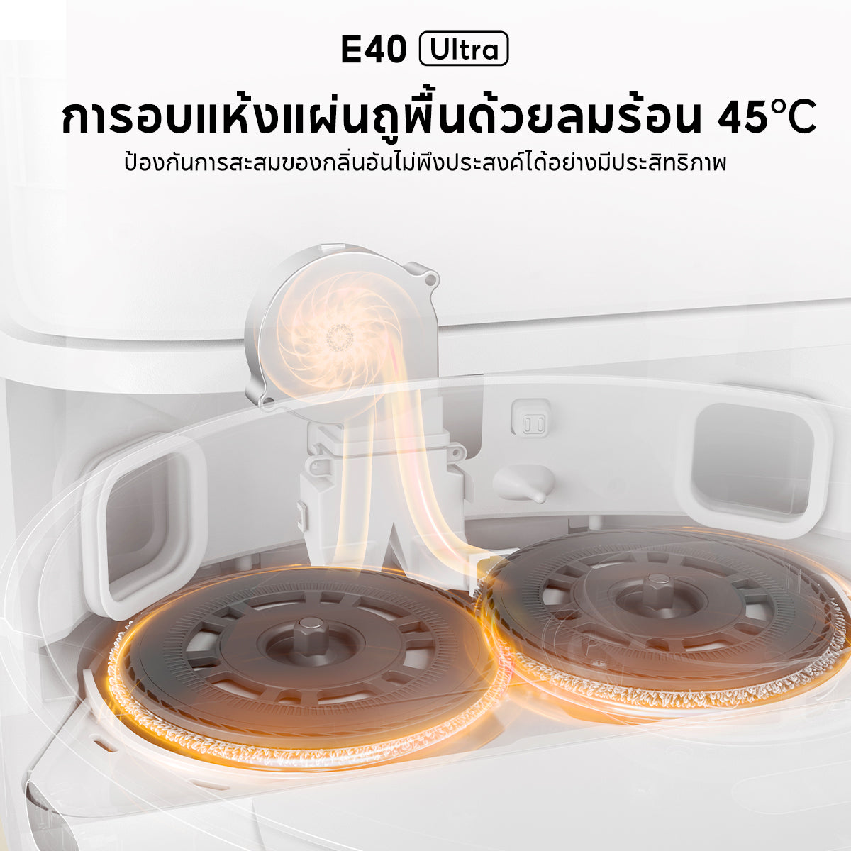 【NEW 2025】MOVA E40 Ultra Robot Vacuum Mop หุ่นยนต์ดูดฝุ่นและล้างพื้น แรงดูด19000Pa 75 วันไม่ต้องเทฝุ่น ลมร้อน 45℃ อบแห้ง