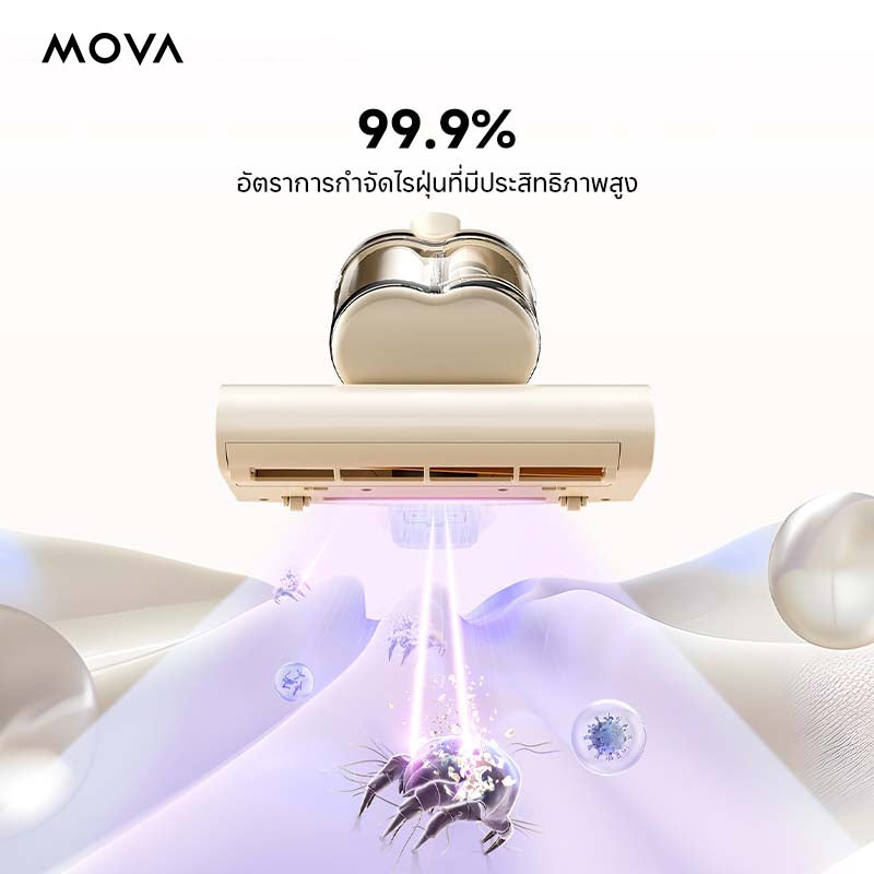 MOVA D10 Max Mite Remover เครื่องกําจัดไรฝุ่น แรงดูดทรงพลัง ฆ่าเชื้อด้วยแสงยูวี LED 99.99%