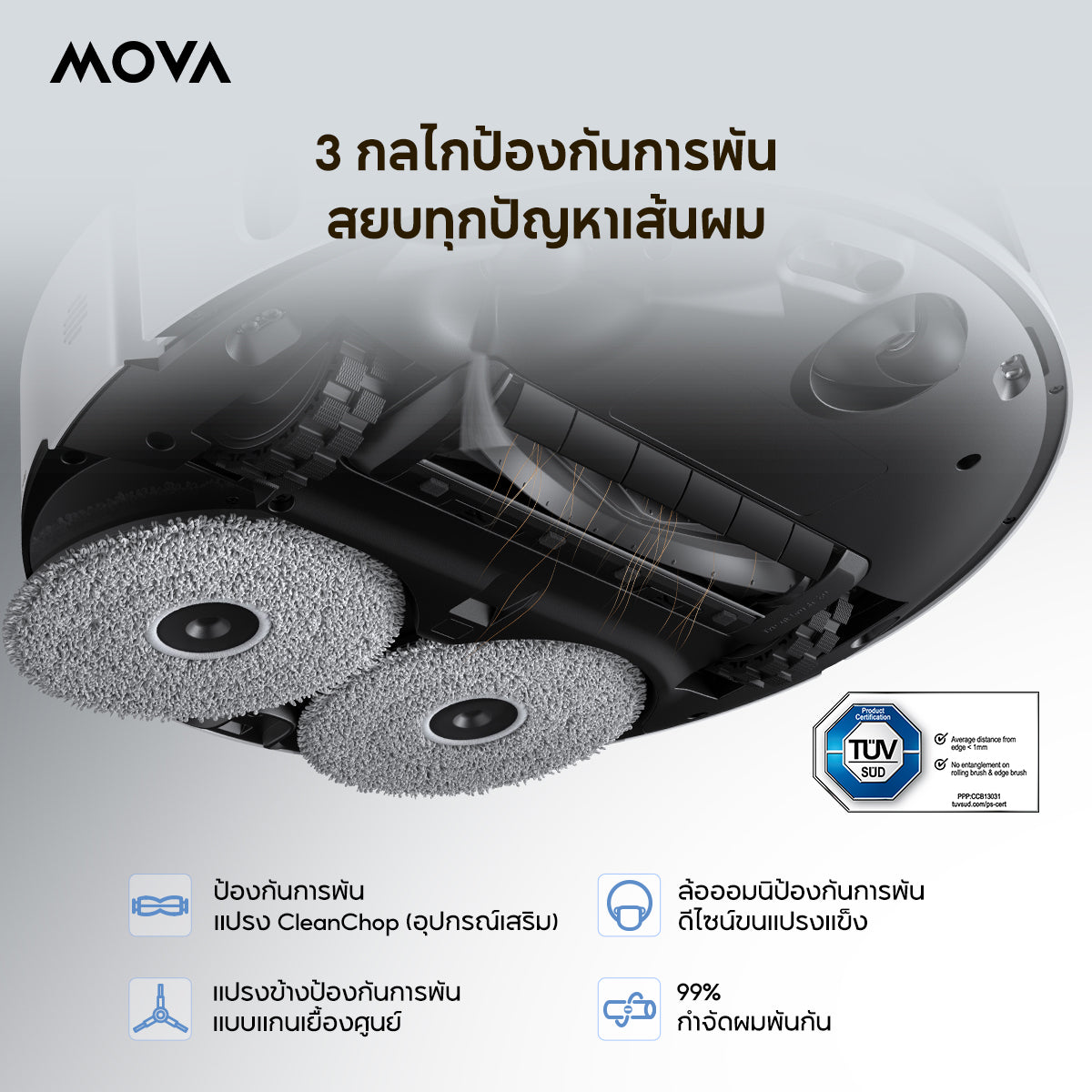 [ NEW ] MOVA E50 Pro Ultra Robot Vacuum Cleaner หุ่นยนต์ดูดฝุ่น ถูพื้น อัจฉริยะ | ดูดแรง 30kPa | ล้างผ้าถูน้ำร้อน 100℃ | ป้องกันขนพัน | นำทาง LDS อัจฉริยะ