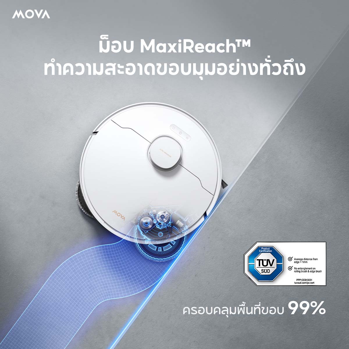 [ NEW ] MOVA E50 Ultra Robot Vacuum Cleaner หุ่นยนต์ดูดฝุ่น ถูพื้น อัจฉริยะ | ดูดแรง 30kPa | ถังน้ำใหญ่ 5 ลิตร | ป้องกันขนพัน | นำทาง LDS อัจฉริยะ