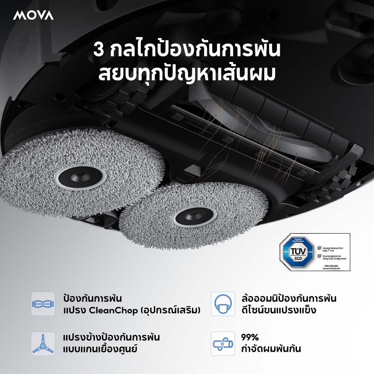 [ NEW ] MOVA E50 Ultra Robot Vacuum Cleaner หุ่นยนต์ดูดฝุ่น ถูพื้น อัจฉริยะ | ดูดแรง 30kPa | ถังน้ำใหญ่ 5 ลิตร | ป้องกันขนพัน | นำทาง LDS อัจฉริยะ