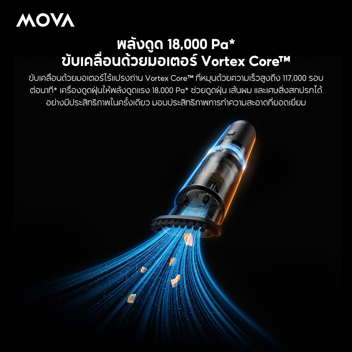 MOVA H10 เครื่องดูดฝุ่นในรถยนต์ ไร้สาย พลังดูดสูง 18000Pa เครื่องดูดฝุ่นพกพา ค้อนทุบกระจกนิรภัย ไฟฉุกเฉิน ไฟฉาย เบา 450g