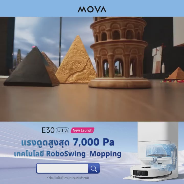 MOVA E30 Ultra Robot Vacuum Mop หุ่นยนต์ดูดฝุ่นและล้างพื้น ระบบถูพื้น DuoScrub ™